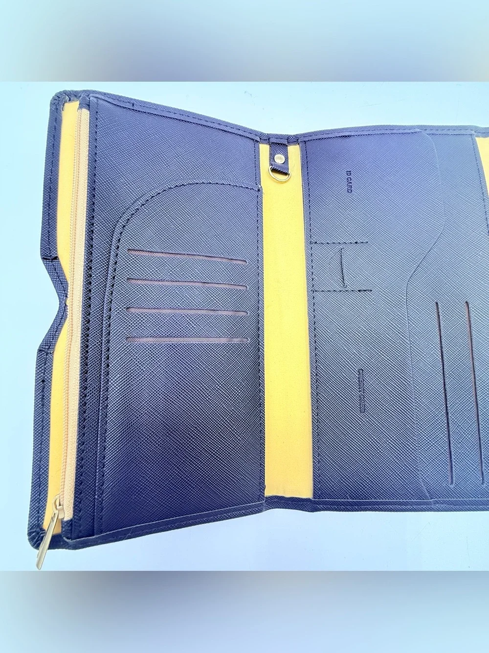 RFID Blocking Zoppen Travel Wallet Passport Holder Black Tri-Fold Organizer